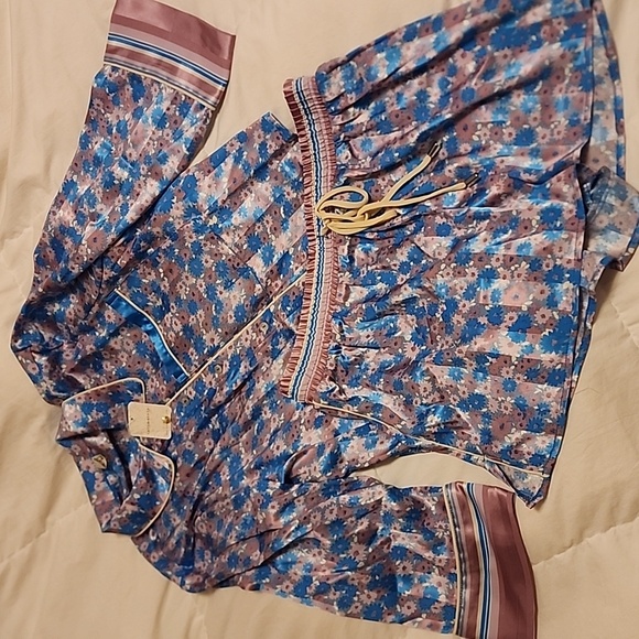 Free People Pillow Talk Satin Short Pajamas Cool Lavendar Combo XS - Picture 8 of 11